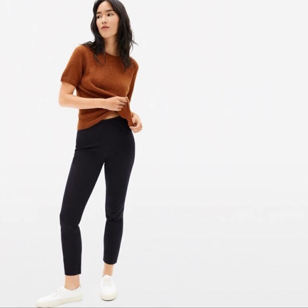 Everlane The Side-Zip Stretch Cotton Pants Charcoal Trousers Office Job Size 8